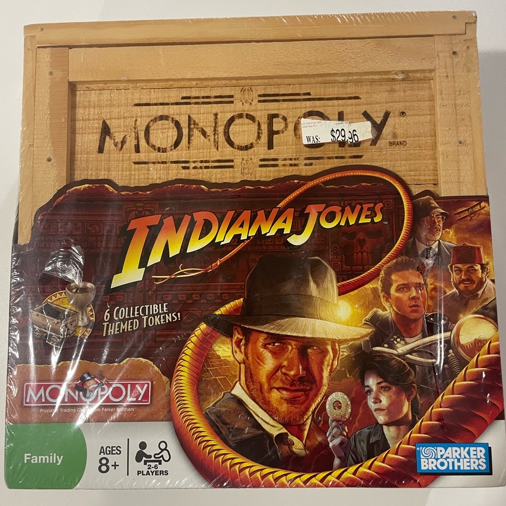 Brand New, still in plastic Indiana Jones Monopoly Game, Circa 2008